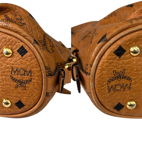 MCM Cognac Visetos Coated Canvas and Leather Hobo - Picture 6 of 14